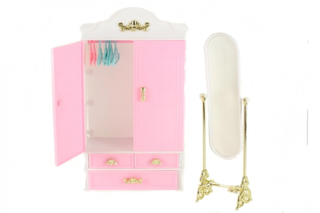 Glorie wardrobe and mirror set