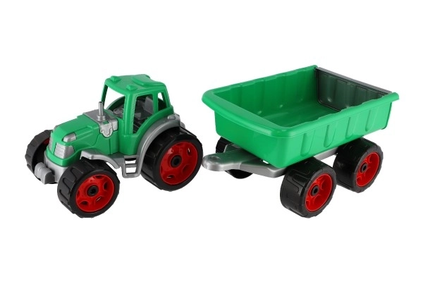 Plastic Tractor With Trailer 53cm