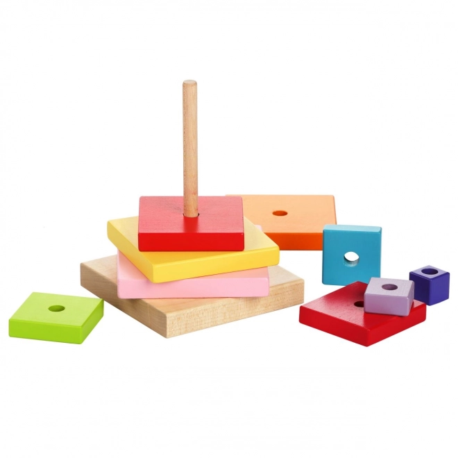 Cubika Wooden Colorful Pyramid Puzzle