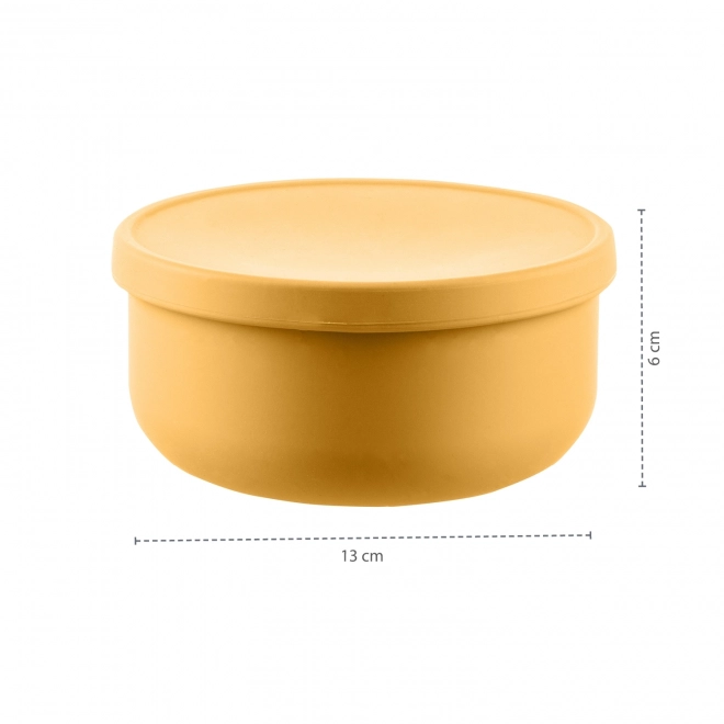 Silicone Bowl with Lid in Mustard Yellow