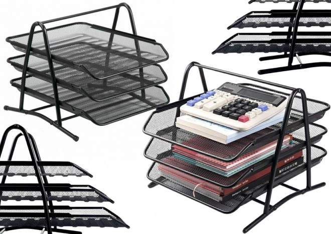 Metal Black 3 Drawer Organizer