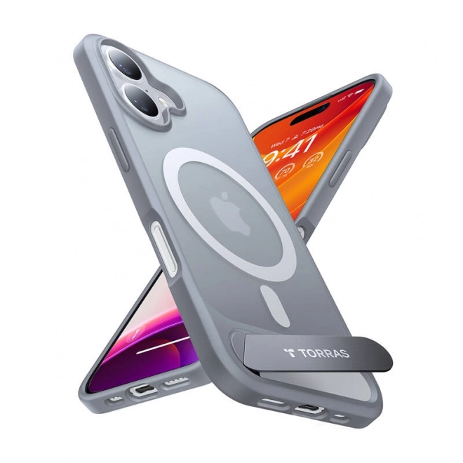 Custodia serie Pstand per iPhone 16 Plus grigio titanio