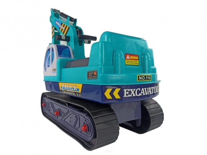 Large Ride-On Excavator with Construction Helmet