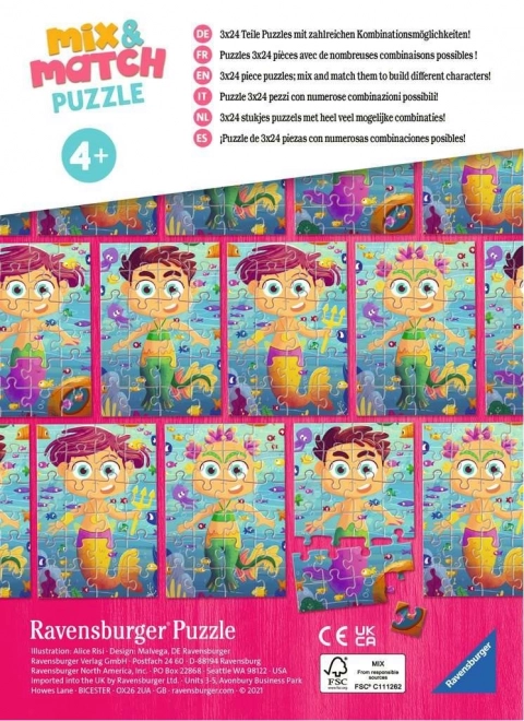 Mix and Match Mermaid and Sea Monsters Puzzle