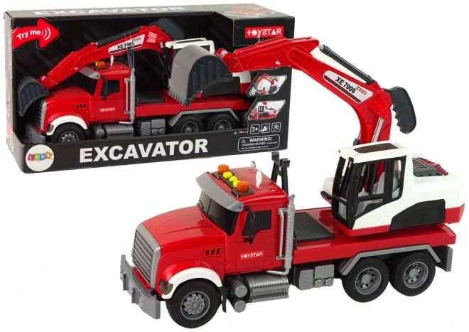 Truck with Excavator and Sound Effects