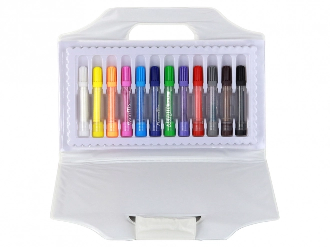 Set of Colorful Acrylic Markers in Case