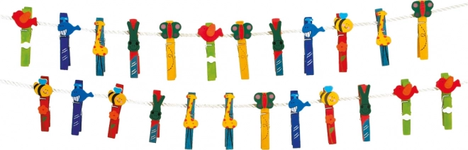 Small Foot Decorative Wooden Clothespins with Animals