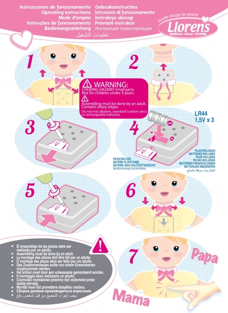 Blinking realistic baby doll Llorens with sounds 42 cm