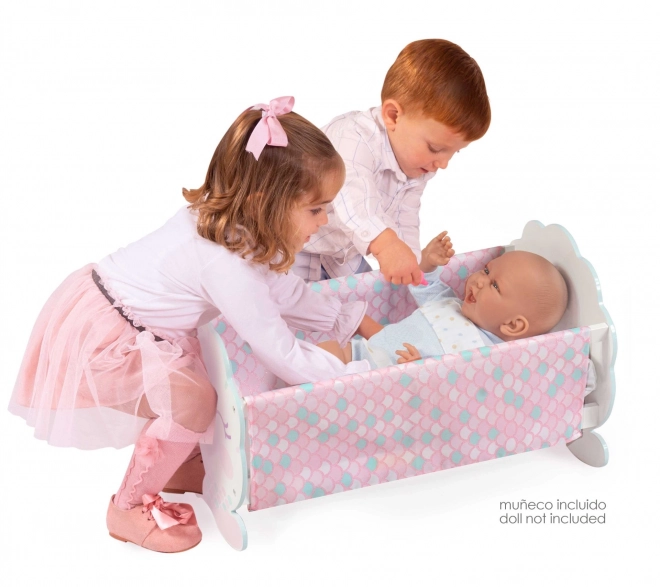 Wooden Doll Cradle with Accessories Ocean Fantasy