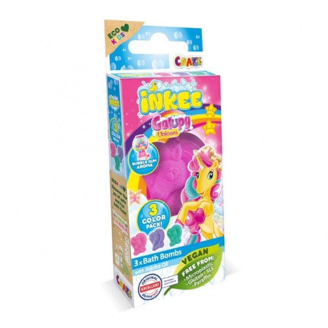 Inkee scented bath bomb mini pack unicorn