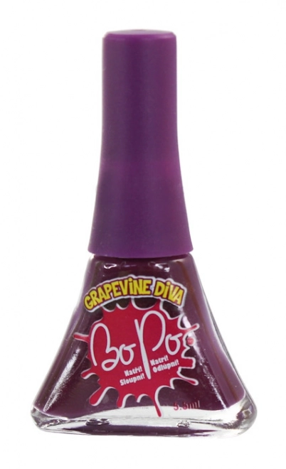 Bo-Po peelable nail polish dark purple with grapevine diva fragrance