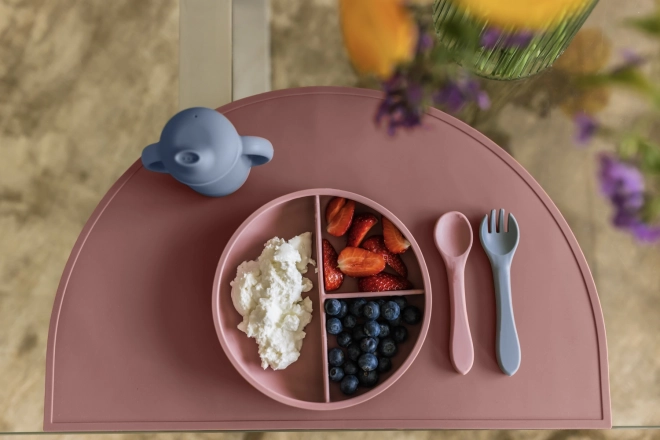 Silicone Divided Suction Plate - Dove Grey