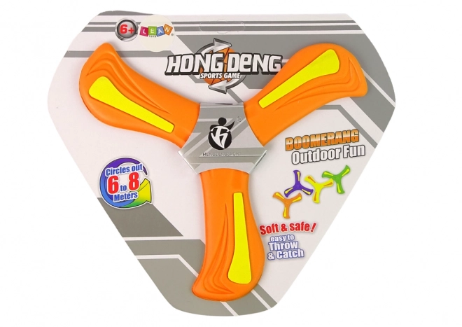 Flying orange boomerang disc for kids