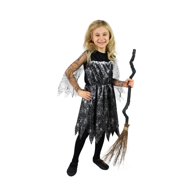 Witch Costume with Web Design for Girls