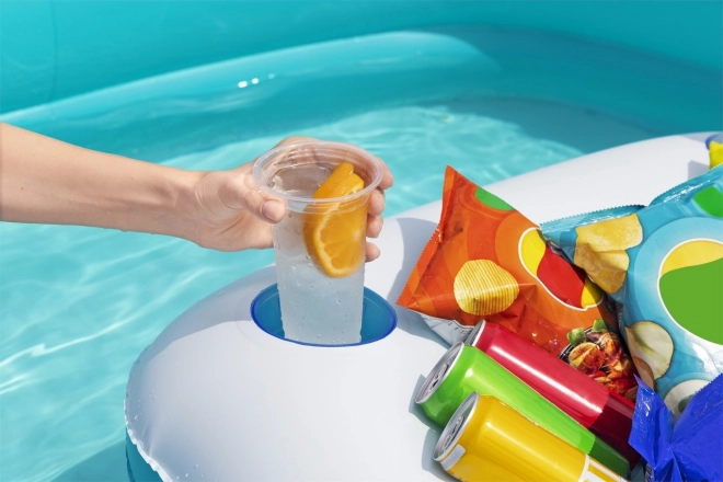 Inflatable Family Pool with Floating Drink Table