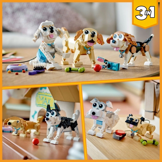 Charming LEGO Dogs 3-in-1 Set