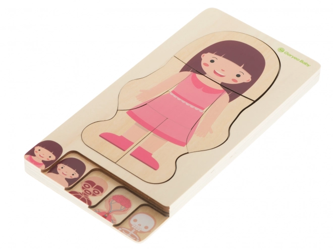 Educational Wooden Body Construction Puzzle Montessori for Girls