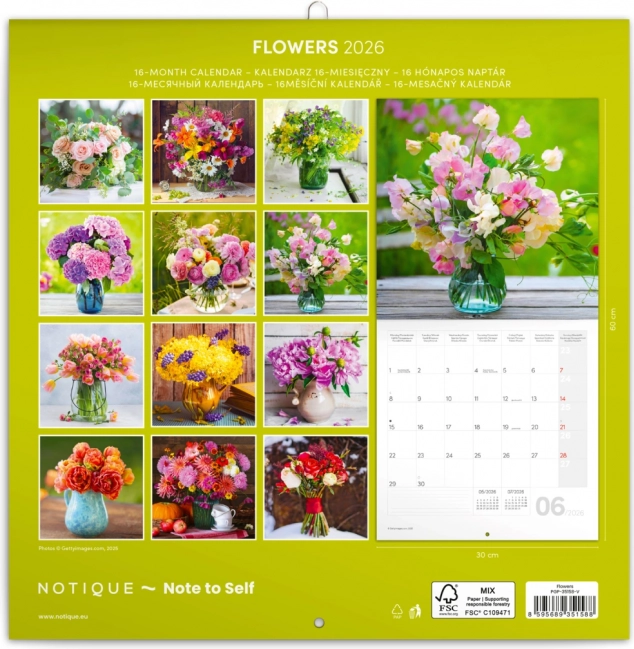 Note Calendar Flowers 2026