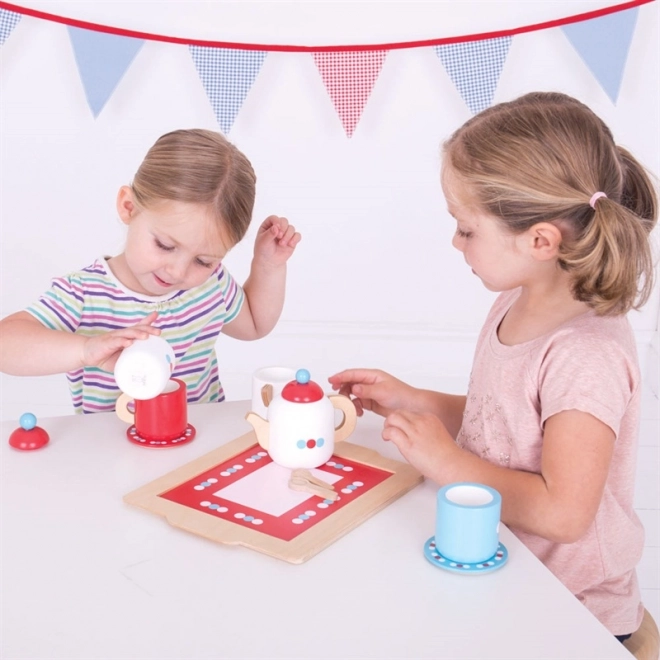 Bigjigs toys polka dot tea set