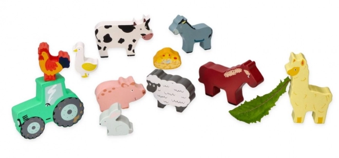 Farm Animal Set in Wooden Box