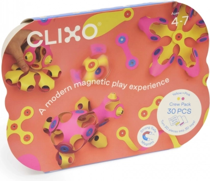 Clixo Magnetic Building Set Pink & Yellow
