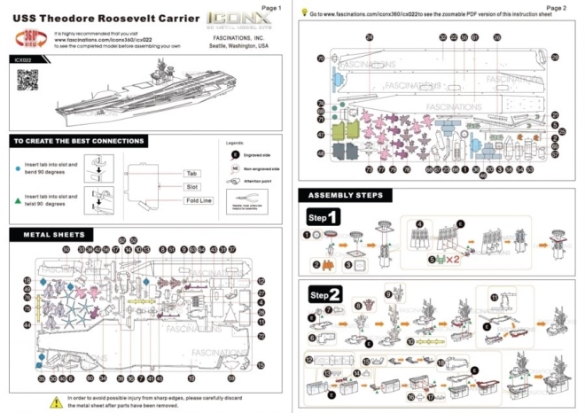 Metal Earth 3D Puzzle Aircraft Carrier USS Theodore Roosevelt