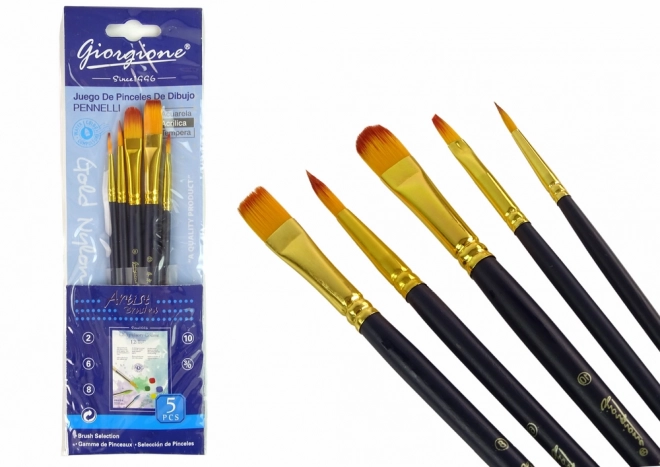 Artist Brush Set with 5 Shapes