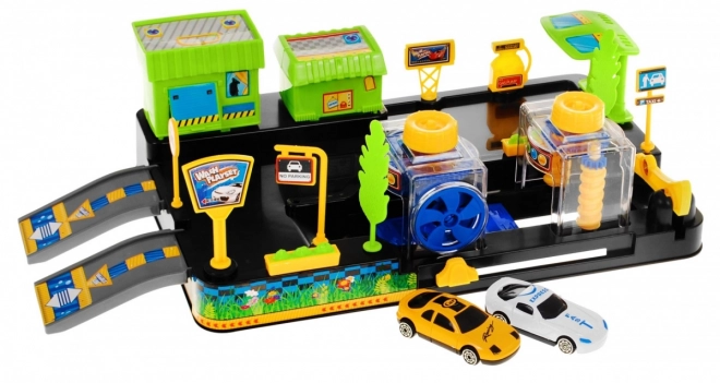 Car Wash Playset for Kids 3+ with Assemble Yourself and 2 Cars