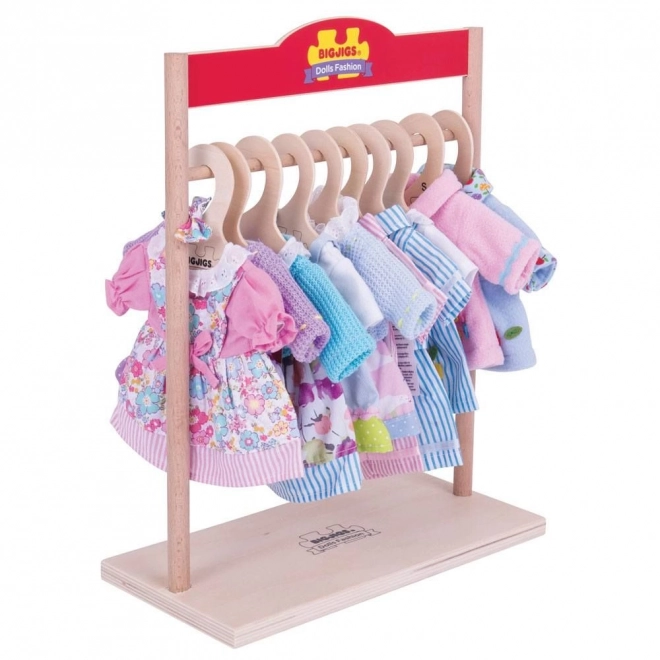 Wooden Doll Clothes Rack