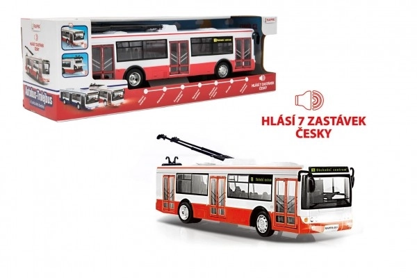 Czech Speaking Plastic Trolleybus with Lights and Sounds