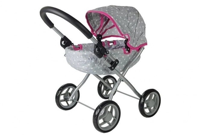 Alice doll stroller grey and pink with stars