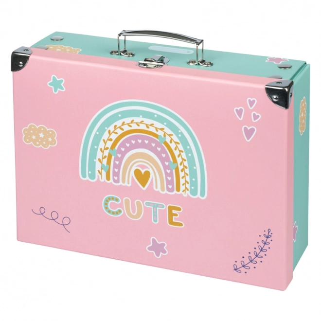 Foldable School Briefcase with Rainbow Design