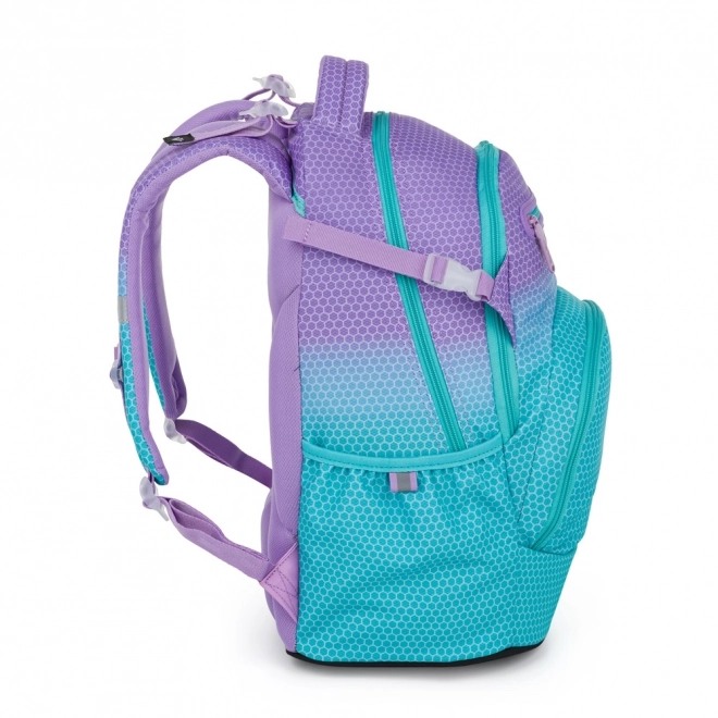 School Backpack in Ombre Blue and Pink