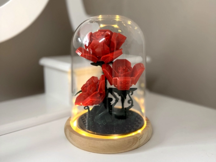 Illuminated rose as a design decoration