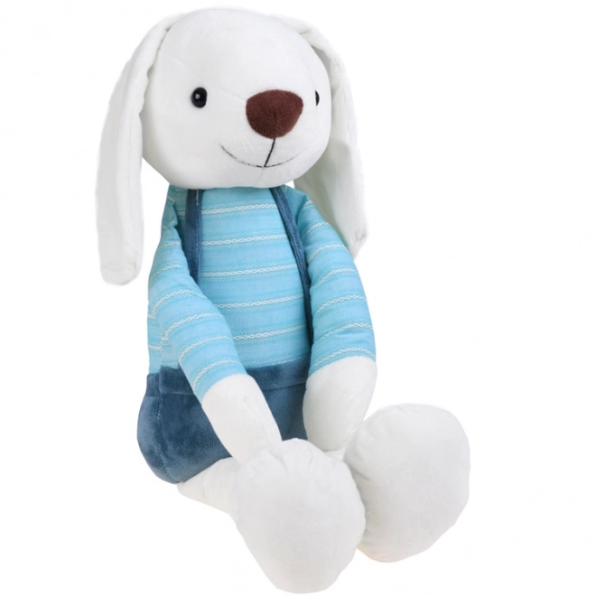 Plush Rabbit in Overalls Toy – light blue