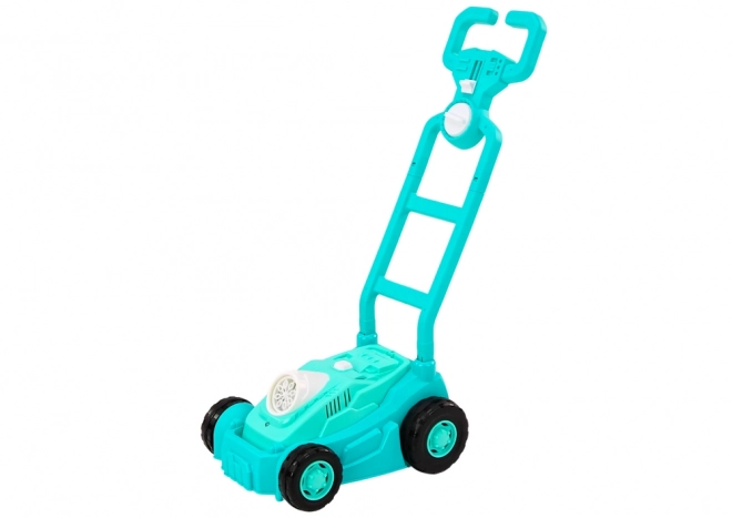 Bubble Machine Lawn Mower Ride-On with Handle Blue