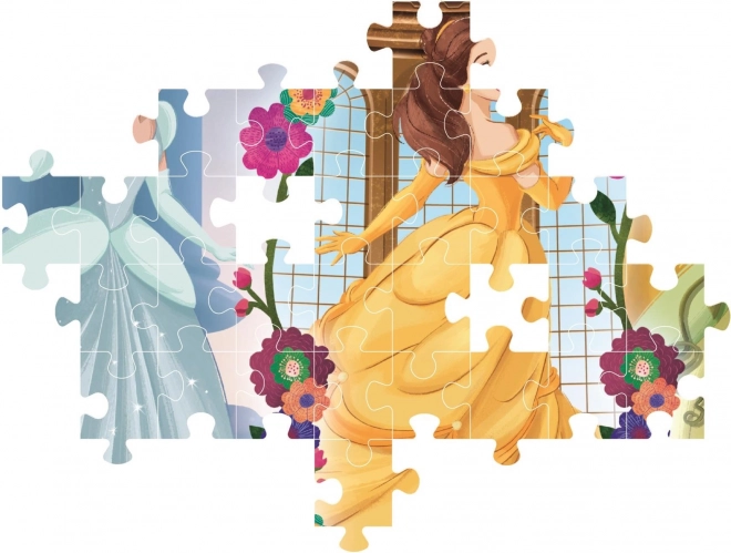 Clementoni Puzzle 104 Pieces Featuring Cinderella, Belle, and Tiana