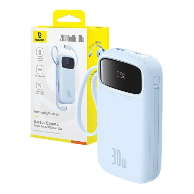 Powerbank Baseus QPow2 20000mAh 30W 2 porte USB-C blu