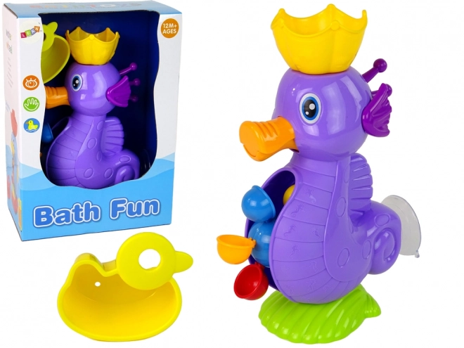 Bath Toy Waterfall Seahorse with Duck Cup