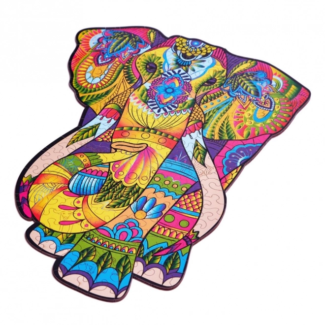 Colorful Wooden Elephant Puzzle