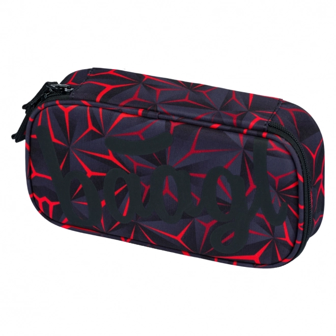 School Pencil Case Red Polygon