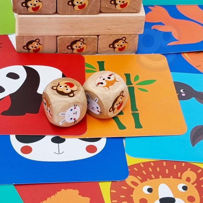 Wooden Game Jenga Animals TOOKY TOY