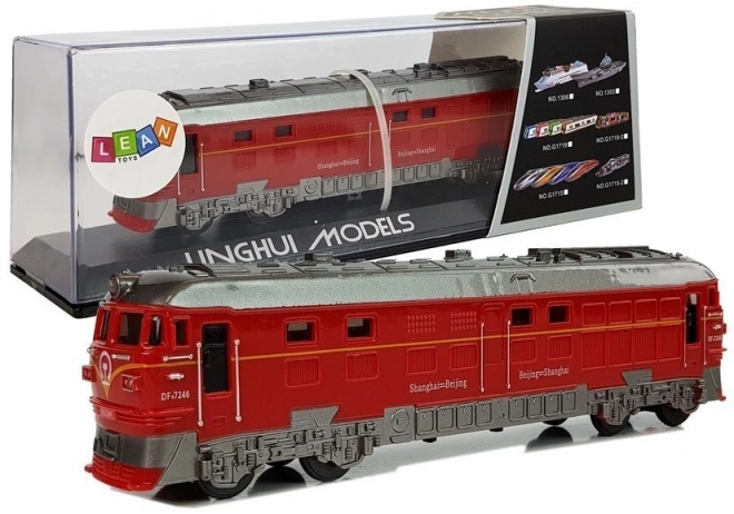 Piros hang- és fényhatású Pendolino mozdony játék