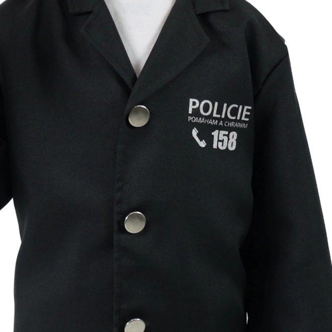 Children's Police Officer Costume with Cap - Czech Print