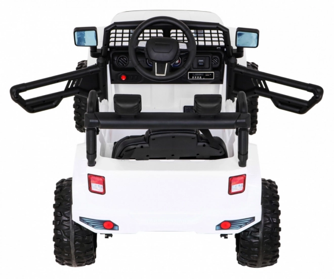 Mașină pe baterii Jeep Dark Night pentru copii + pornire lentă + EVA + LED audio – Bílé