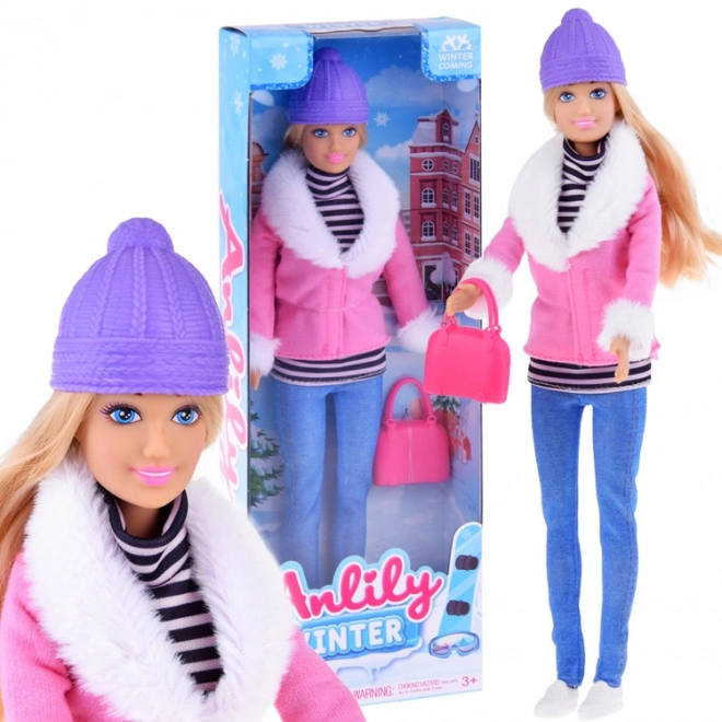 Elegant Winter Doll with Bag