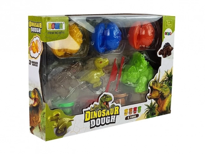 Dinosaur Egg Play Dough Set 12 Pieces 4 Colors