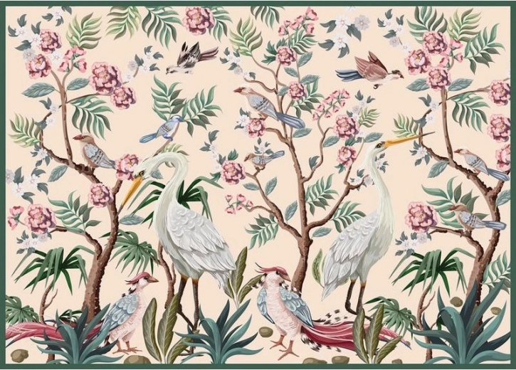 Puzzel Geheimzinnige Tuin: Vogels in bloeiende bomen 1000 stukjes