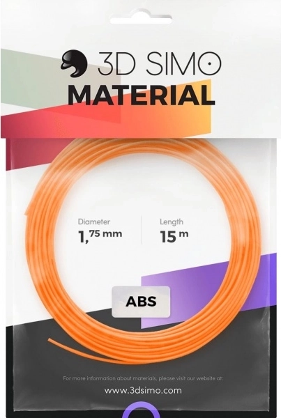 Filament ABS II für 3D-Stifte und 3D-Druck – Set 15 m (orange, schwarz, weiß)