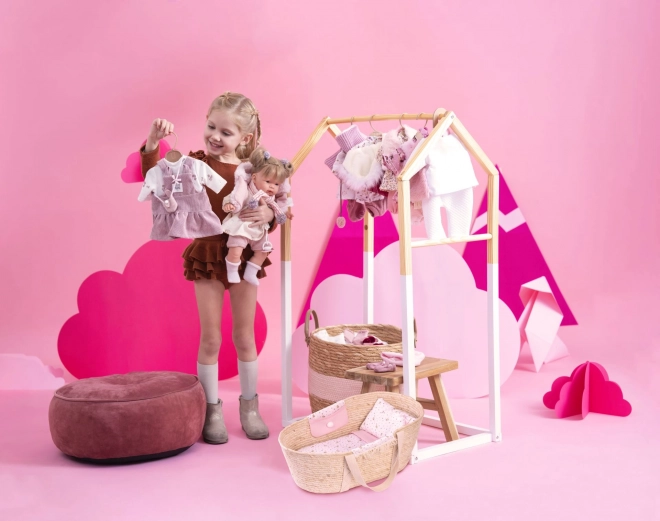 Moses' Basket for Llorens Dolls with Bedding and Accessories